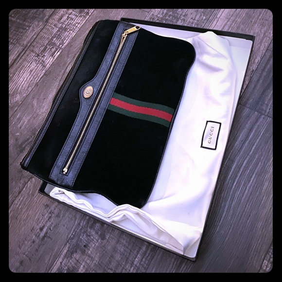 Gucci Clutch Black Suede - Picture 1 of 8